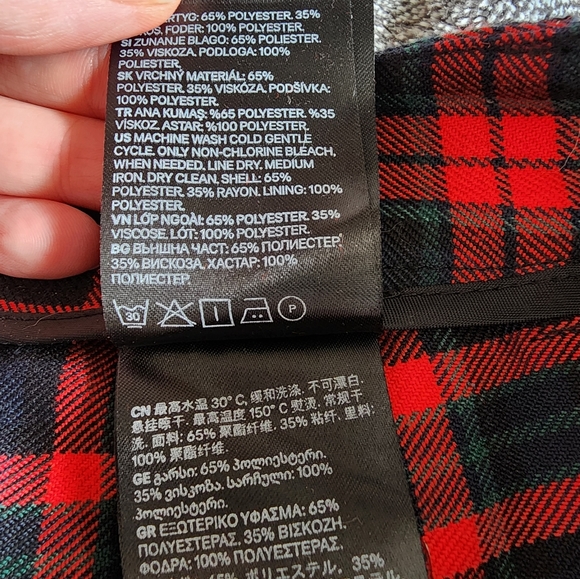 H&M L.O.G.G. Black, Red, & Green Plaid Pants - Picture 8 of 9
